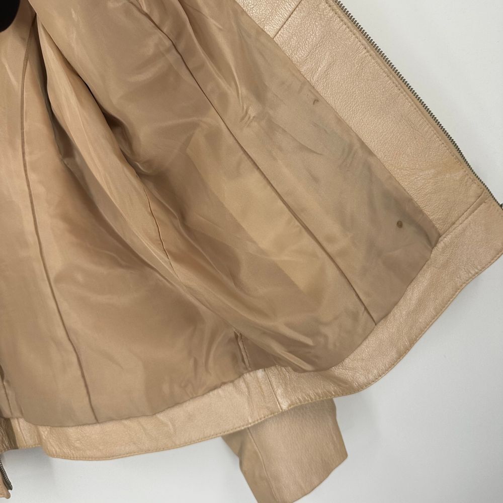 Dialogue New‎ Language Of Style Leather Jacket Champaign Gold Medium - Picture 10 of 12